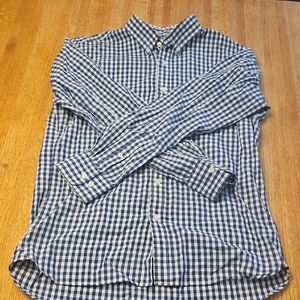 Muji Navy and White Checkered Dress Shirt